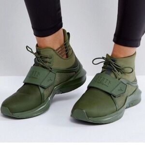 Puma X Fenty The Trainer Hi Cypress Green Sneakers Rihanna Collection Size 8.5